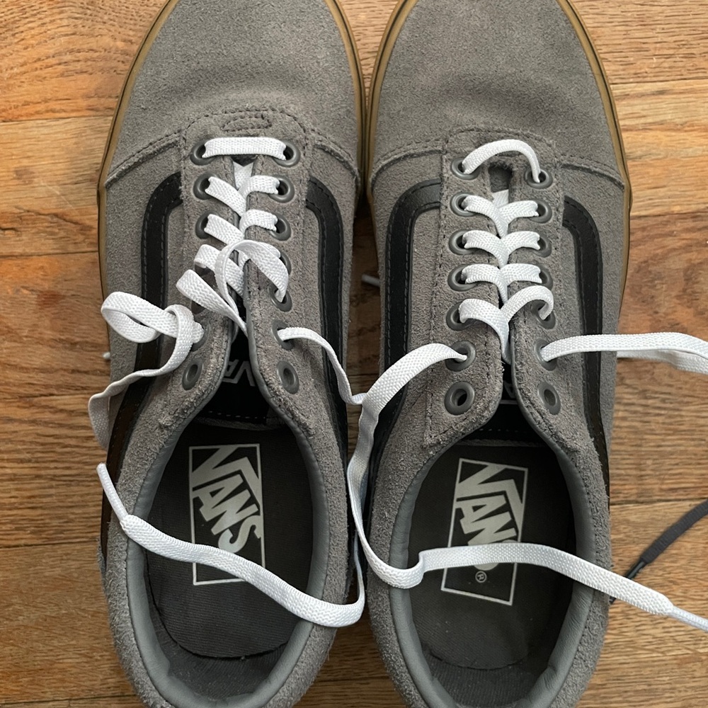Vans Old Skool Gray Suede Sneakers with Black Stripe